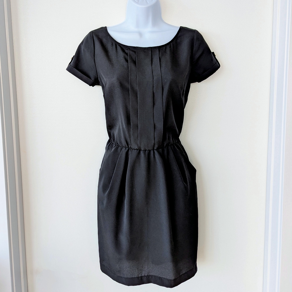 Stradivarius Black Mini Dress Short Sleeves
